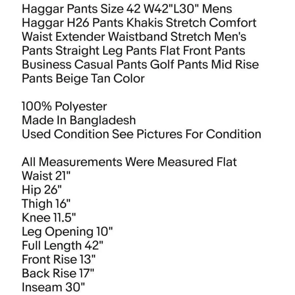 Haggar Pants Size 42 W42